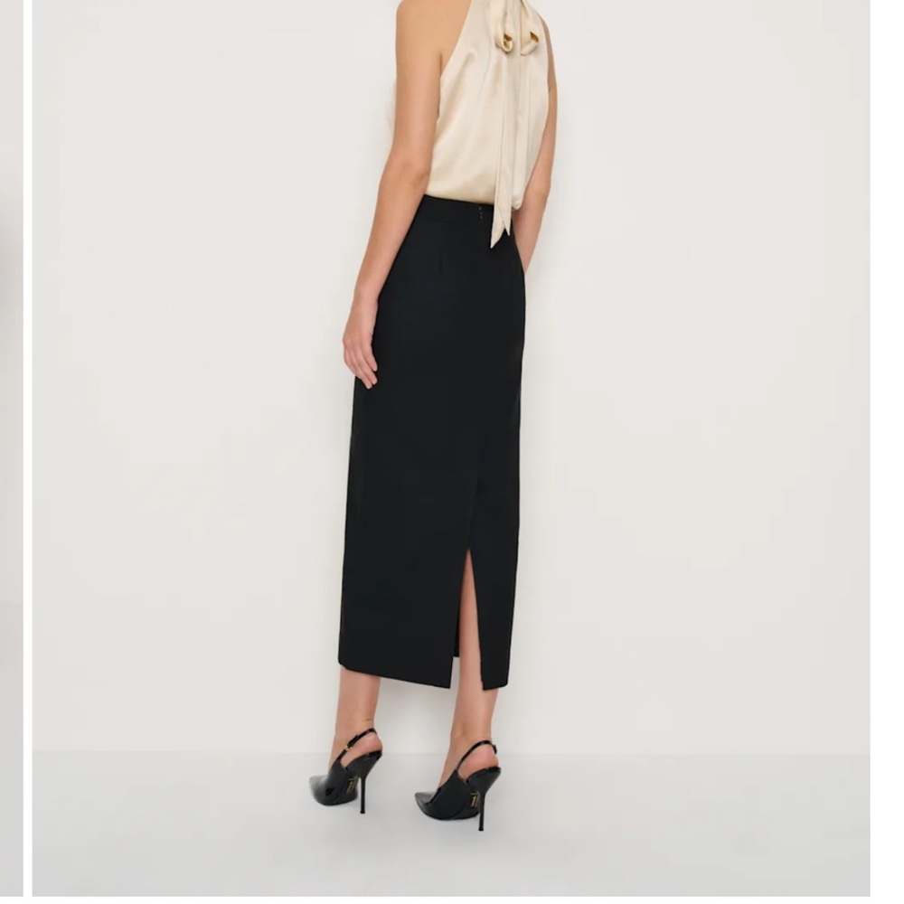 Reformation Lydia Skirt Black Wool